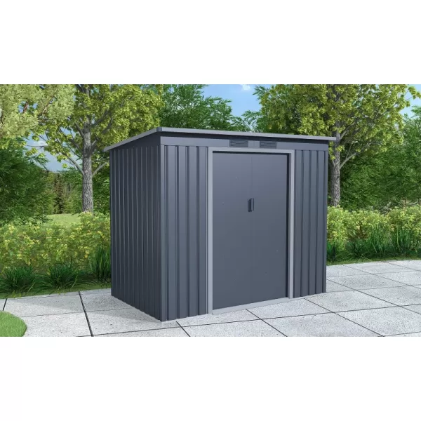 Plechový domek LANITPLAST HALLE 74 ANTRACIT LG4023