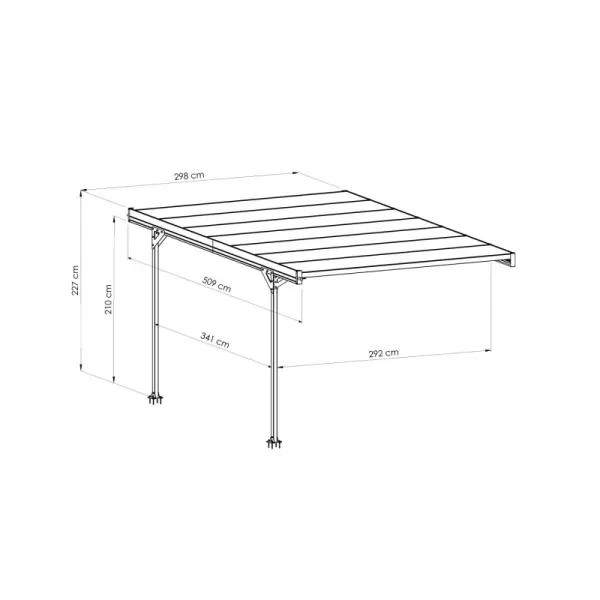 Kovový přístřešek / carport TRIGANO JARDIN MISTRAL DOUBLE LG2462
