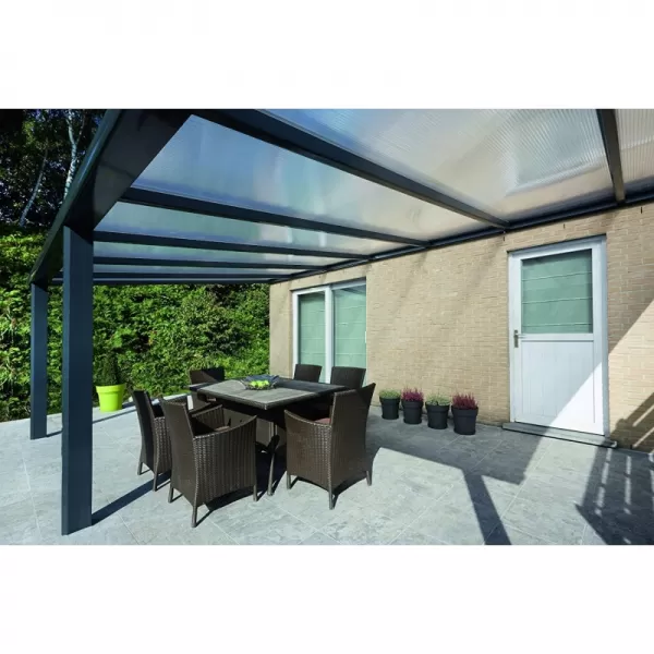 Hliníková pergola SKYLUX CLIMALUX 6,0 x 3,0 m antracit + bronz PC LG3760