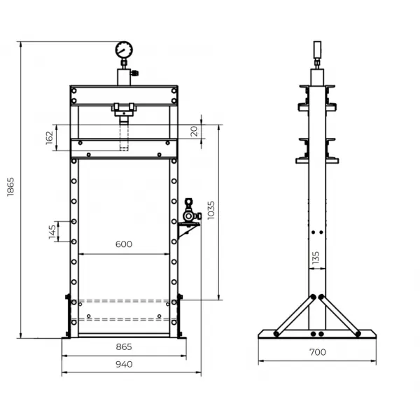 Dielenský hydraulický lis 30t Holzmann WP30ECO
