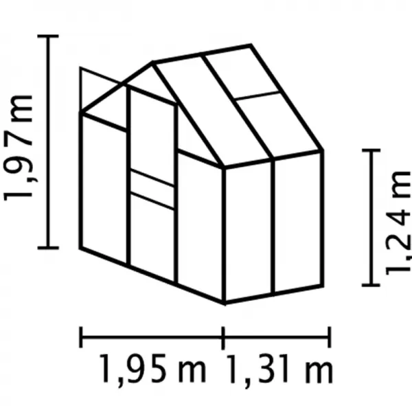 Skleník VITAVIA VENUS 2500 čiré sklo 3 mm černý LG3537