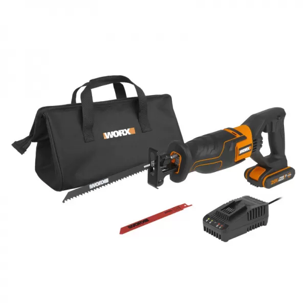 Aku pila ocaska 20V 1x2,0Ah Powershare Worx Orange WX500