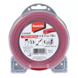 Nylonová struna špeciálna pre akumulátorové stroje 2,7mm, červená, 15m Makita E-01828