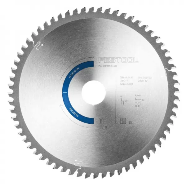 Pilový kotouč do okružních pil ALUMINIUM/PLASTICS HW 216x2,3x30 TF64 FESTOOL 500122