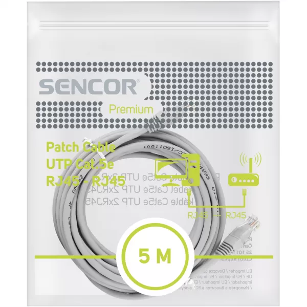 Patch kabel SCO 560-050 CAT5e UTP 2xRJ45 5m SENCOR 45010202