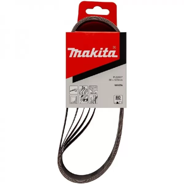 Brusný pás 30x530mm K80 5ks Makita P-36697