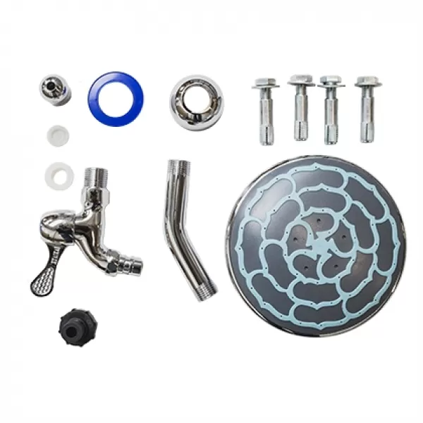 Solární sprcha vč. teploměru Hawaj 38 l černo-stříbrná 70548011