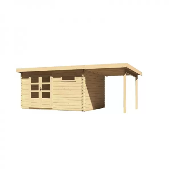 Dřevěný domek KARIBU BASTRUP 8 + přístavek 200cm (78675) natur LG2939