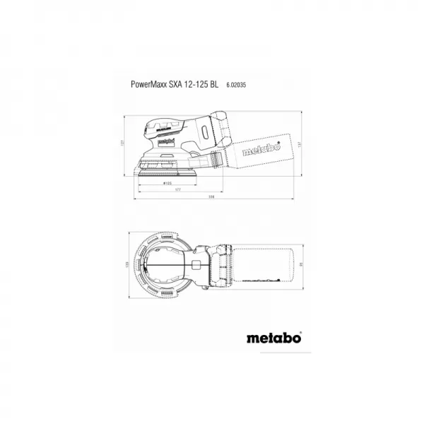 Aku excentrická bruska 12V bez aku Metabo 602035840