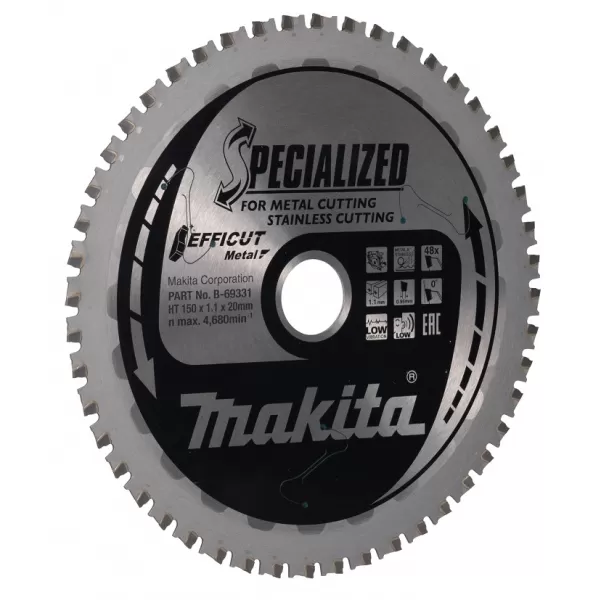 Kotouč pilový ocel Efficut 150x1,1x20mm 48Z Makita B-69331