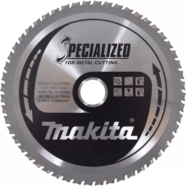 Kotúčová píla na oceľ SPECIALIZED 150x1,4x20mm 52Z (tenká oceľ SPECIALIZED) Makita B-47042