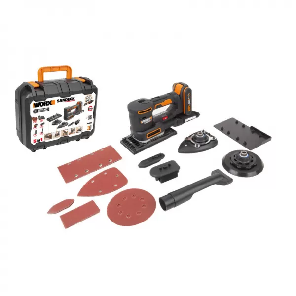 Aku multifunkční bruska 5v1 20V 1x2,0Ah Worx Orange WX820