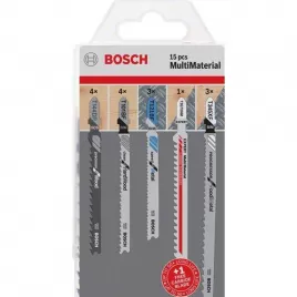 15dílná sada pilových plátků se stopkou T pro práci s více materiály Bosch 2607011438