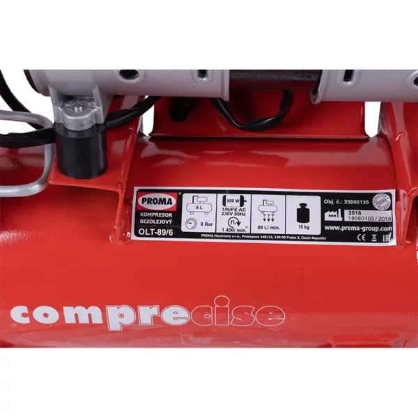 Tichý kompresor bezolejový Comprecise OLT-89/6