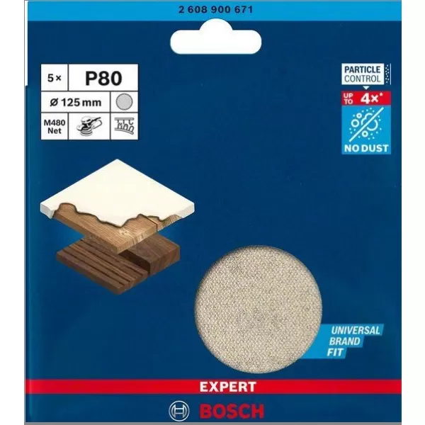 Brusné mřížky EXPERT M480 125 mm, P80, 5 ks Bosch 2608900674