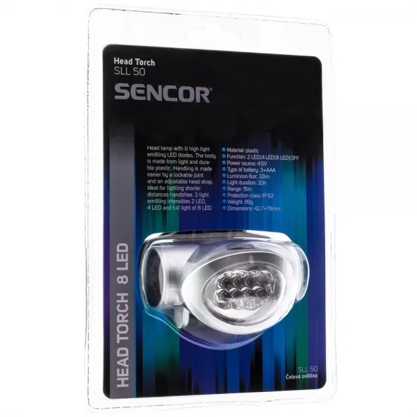 Čelovka 8 LED 3xAAA SENCOR SLL 50