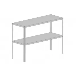 Ocelový regál 115x40 cm dvoupolicový stříbrný GSD2 LANITPLAST 	LG2640