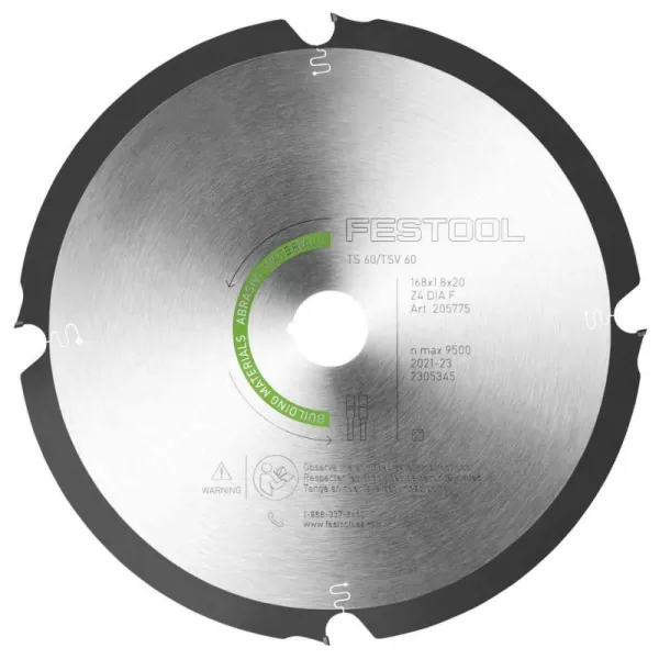 Diamantový pilový kotouč ABRASIVE MATERIALS DIA 168x1,8x20 F4 FESTOOL 205769