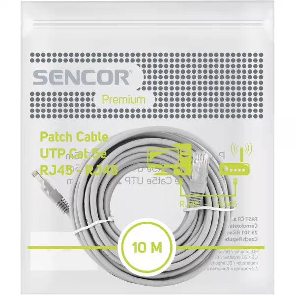 Patch kabel SCO 560-100 CAT5e UTP 2xRJ45 10m SENCOR 45010204