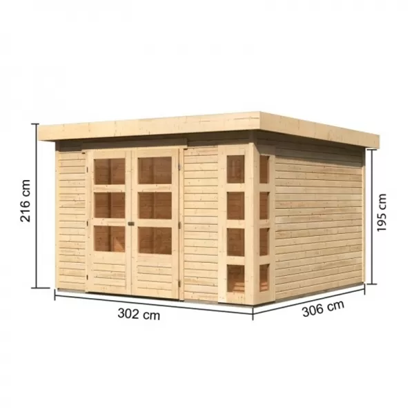 Dřevěný domek KARIBU KERKO 6 (82930) natur LG2995