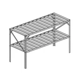 AL regál 130x50 cm dvoupolicový stříbrný GSB2 LANITPLAST 	LG2632