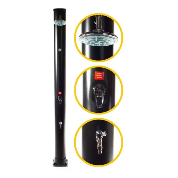 Solární sprcha vč. teploměru Hawaj 38 l černá 70548010