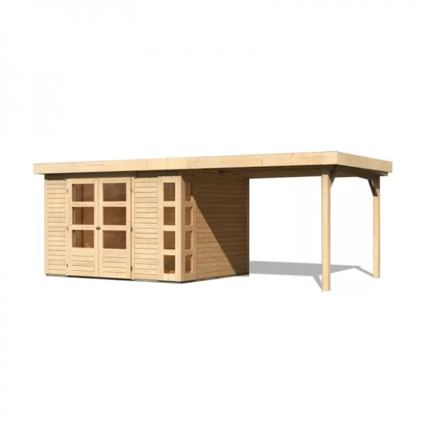 Dřevěný domek KARIBU KERKO 5 + přístavek 280 cm (9199) natur LG2989