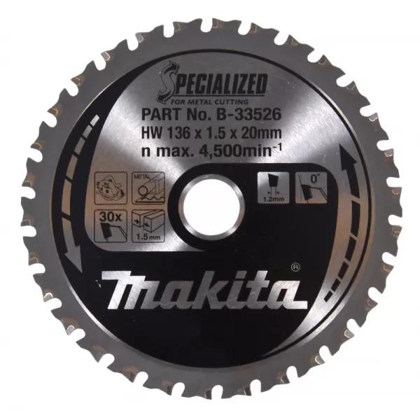 Kotouč pilový ocel SPECIALIZED 136x1,5x20mm 30Z Makita B-33526