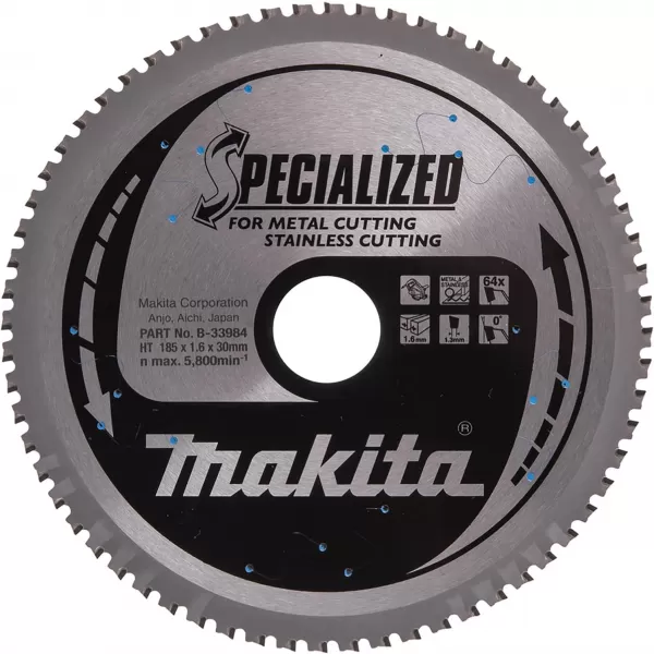 Kotouč pilový nerez SPECIALIZED 185x1,6x30mm 64Z Makita B-33984