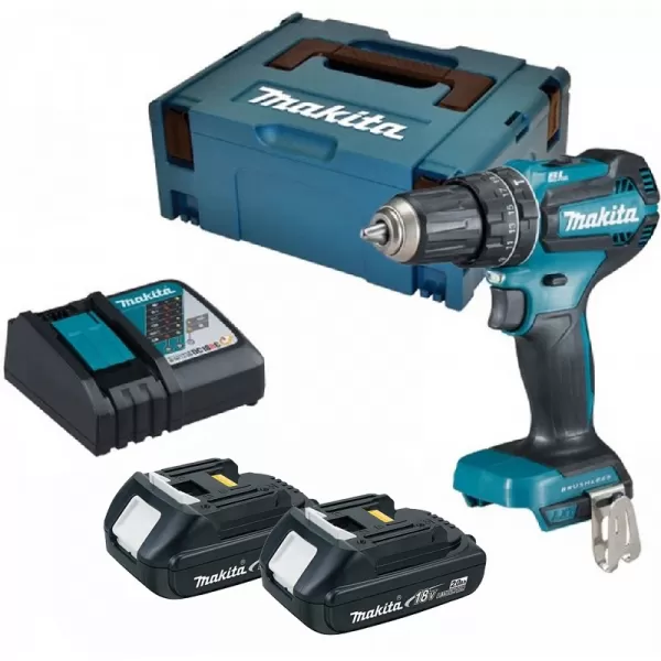 Aku bezuhlíkový šroubovák Li-ion LXT 2x18V/2,0 Ah Makpac Makita DDF485RAJ