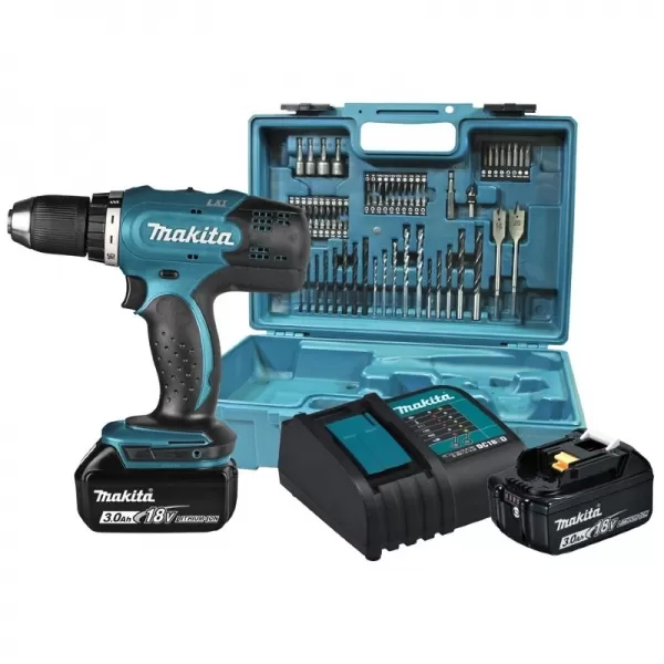 Aku vrtačka 2x18V 3,0Ah s příslušenstvím Makita DDF453SFX1