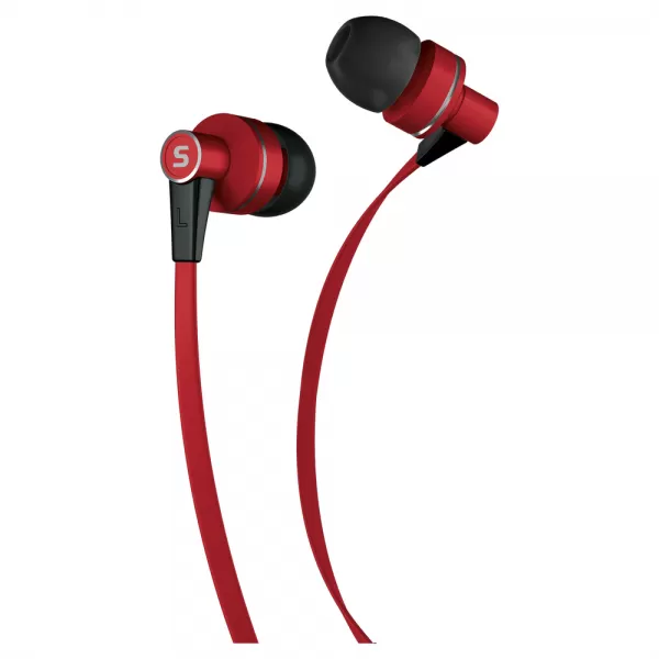 Sluchátka do uší s mikrofonem SENCOR SEP 300 MIC RED MET