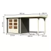 Dřevěný domek KARIBU ASKOLA 2 + přístavek 240 cm (82904) šedý LG1763