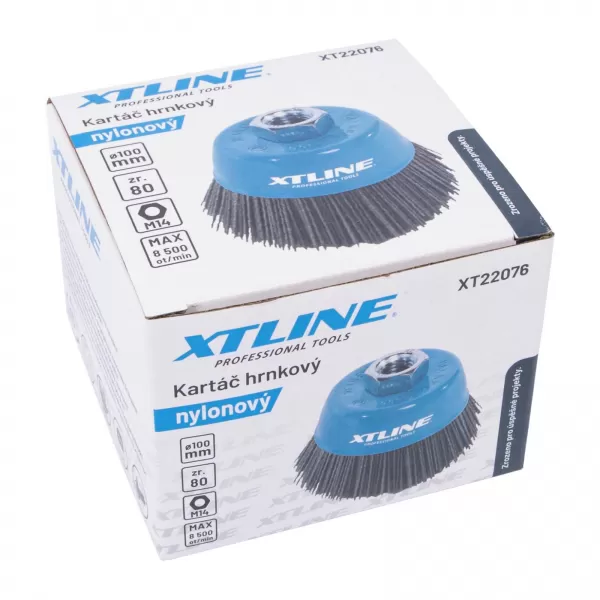 Kartáč nylonový hrnkový M14 100 mm zr. 80 Xtline XT22076