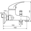 Vanová baterie bez příslušenství 150 mm Metalia 55 chrom Novaservis 55020/1,0
