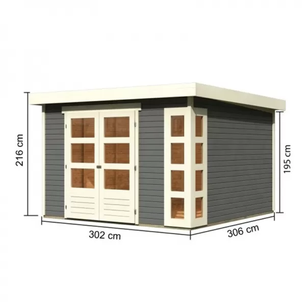 Dřevěný domek KARIBU KERKO 6 (82931) šedý LG2996