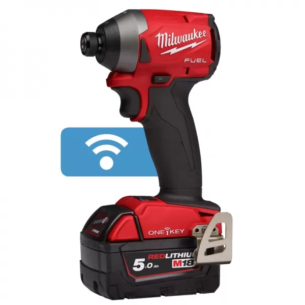 Aku rázový utahovák M18 FUEL™ ONE-KEY™ 1/4” hex 18V/2x5,0Ah Milwaukee M18ONEID2-502X