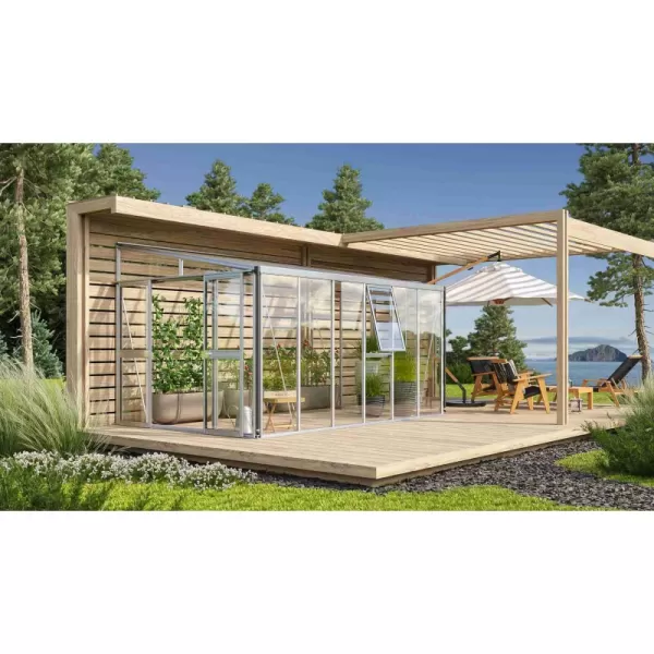 Skleník VITAVIA ATHENA 10200 sklo 3 mm + PC 10 mm stříbrný LG3836