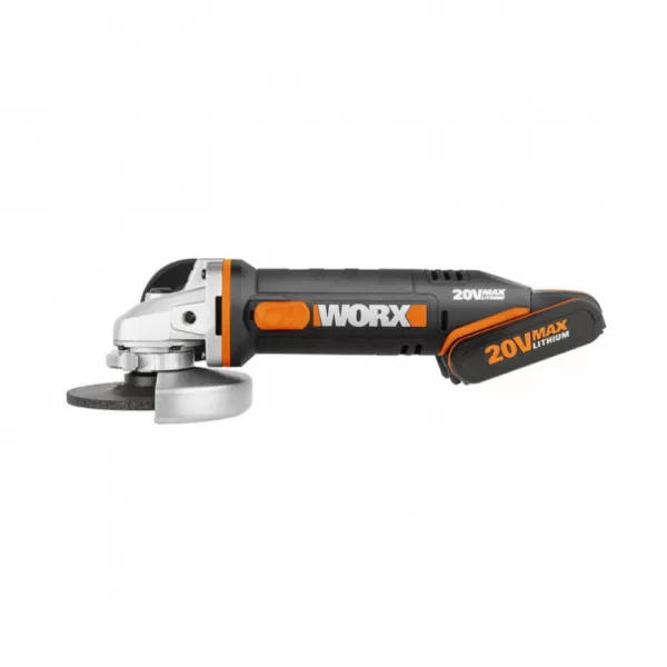 Aku úhlová bruska 20V 20V 1x2,0 + 1x4,0Ah 125mm Worx Orange WX803