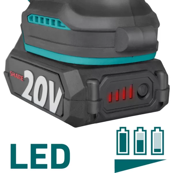 Aku pila řetězová jednoruční 20V/2,0Ah SHARE20V, BRUSHLESS Extol Industrial 8791922