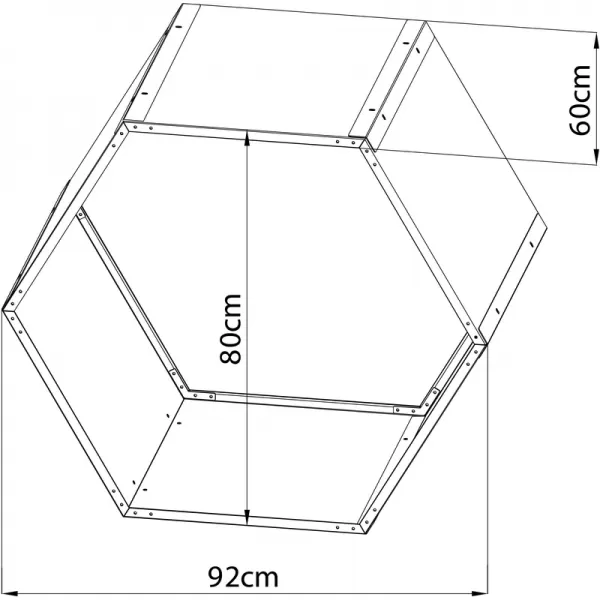 Přístřešek na dřevo G21 HEX 53 - 92 x 60 cm, hnědý 63900518