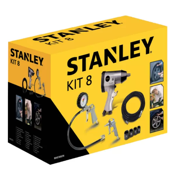 8dílná sada pneumatického nářadí s rázovým utahovákem Stanley 9045769STN