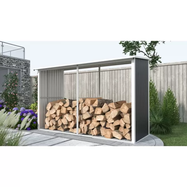 Přístřešek na dřevo G21 WOH 682 - 302 x 119 cm, antracitový 63900516