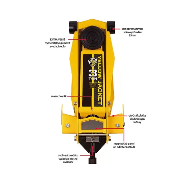 Hydraulický zvedák pojízdný, nízký profil 3T Xtline PT830008