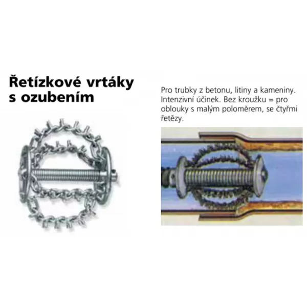 Trychtýřový vrták na čištění potrubí 60x195mm spojka 32mm ROTHENBERGER