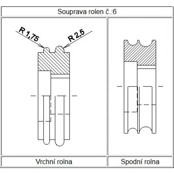 Souprava rolen č. 6 XB 50/180 SEMET 11501060