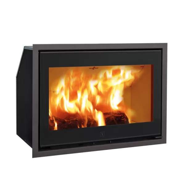 Krbová vložka SCAN 1004 vnitřní díly vermikulitové, černý rámeček, černé sklo