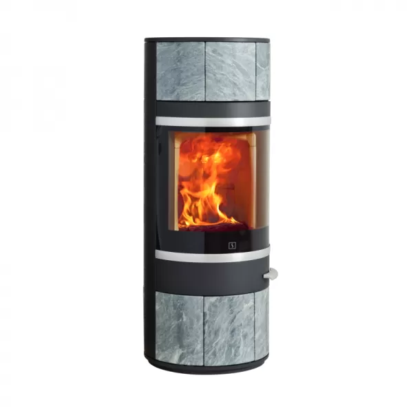 Krbová kamna zadní vývod SCAN 83-7 MAXI, mastek, černé lišty, černý lak