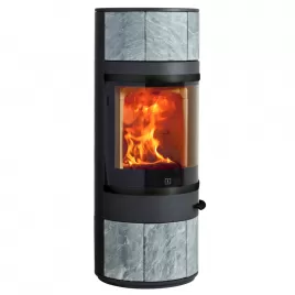 Krbová kamna horní vývod SCAN 83-5, mastek, černé lišty, černý lak