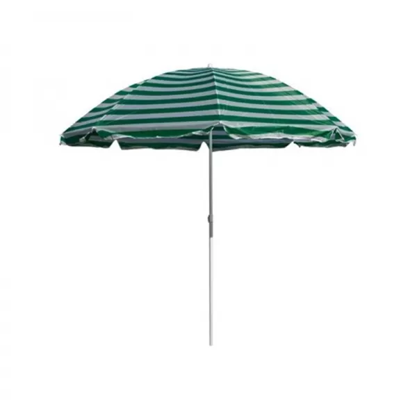 Slunečník plážový 230 cm HAPPY GREEN, zelené pruhy A09318